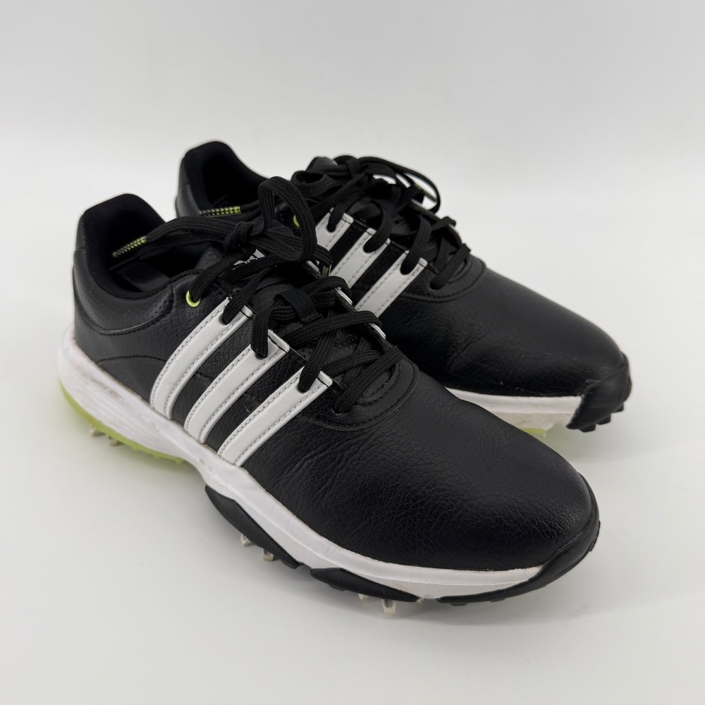 Adidas Golf Shoes Juniors 5.5 Black Tour360 22 Spiked GV9666 Bounce Three Stripe